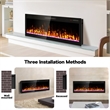 Afuera Living 50-Inch Ultra-Thin Recessed Electric Fireplace with 3D Flames