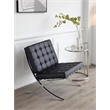 Afuera Living 30-Inch Black Genuine Leather Button-Tufted Accent Chair