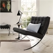Afuera Living 30-Inch Black Genuine Leather Button-Tufted Accent Chair