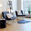 Afuera Living 30-Inch Black Genuine Leather Button-Tufted Accent Chair