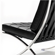 Afuera Living 30-Inch Black Genuine Leather Button-Tufted Accent Chair