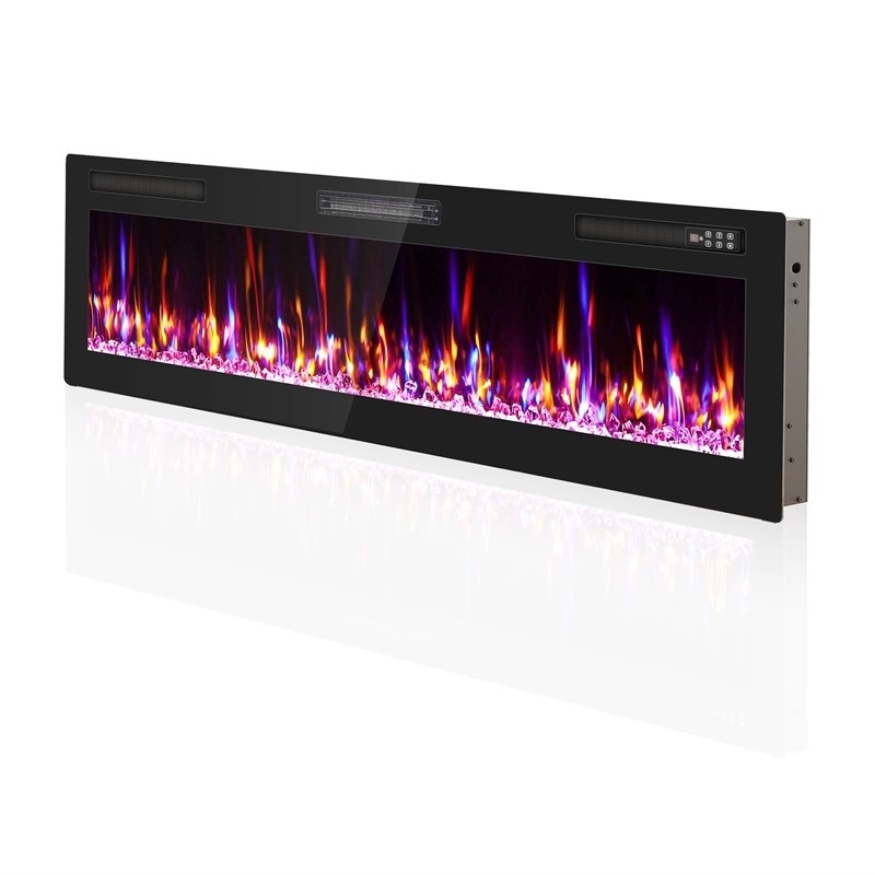 Afuera Living 60-Inch WiFi-Enabled Recessed Electric Fireplace in Black