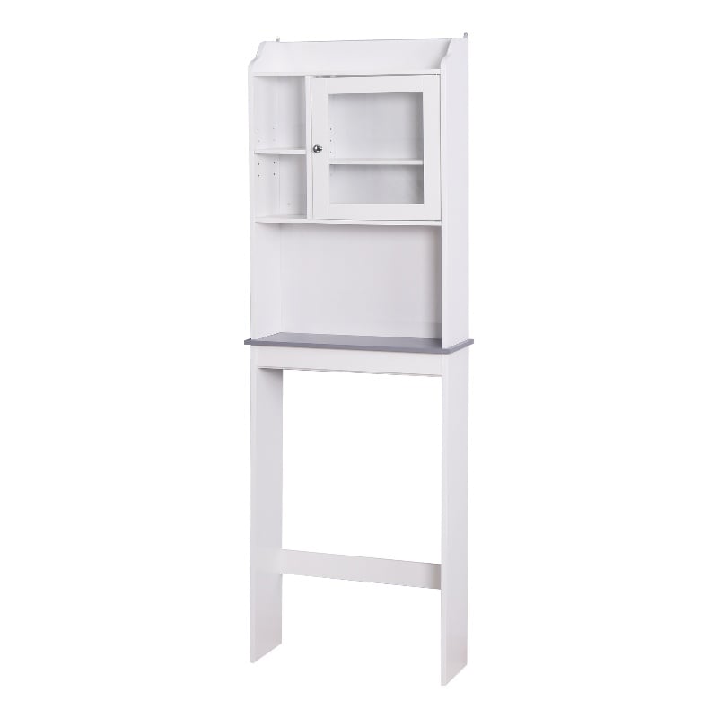 Afuera Living Contemporary White Over-The-Toilet Wood Storage Cabinet