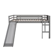 Afuera Living Gray Full Loft Bed with Slide & Stairs & Chalkboard