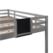 Afuera Living Gray Full Loft Bed with Slide & Stairs & Chalkboard