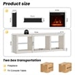 Afuera Living 70-Inch White TV Stand with 23-Inch Electric Fireplace and LED