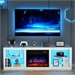 Afuera Living 70-Inch White TV Stand with 23-Inch Electric Fireplace and LED