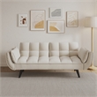 Afuera Living Beige Velvet Convertible Sofa Bed for Small Spaces