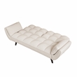 Afuera Living Beige Velvet Convertible Sofa Bed for Small Spaces