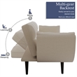 Afuera Living Beige Velvet Convertible Sofa Bed for Small Spaces