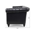Afuera Living 84-Inch Black Chesterfield 3-Seater PU Leather Sofa
