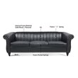Afuera Living 84-Inch Black Chesterfield 3-Seater PU Leather Sofa