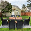 Afuera Living 7-Piece Outdoor Wicker Dining Set with Acacia Wood Table