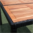 Afuera Living 7-Piece Outdoor Wicker Dining Set with Acacia Wood Table