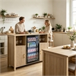 Afuera Living 53-Inch Medium Wood Coffee Bar Cabinet with Mini Fridge Space