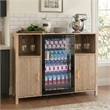Afuera Living 53-Inch Medium Wood Coffee Bar Cabinet with Mini Fridge Space