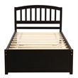 Afuera Living Twin Platform Bed Frame with Trundle in Espresso