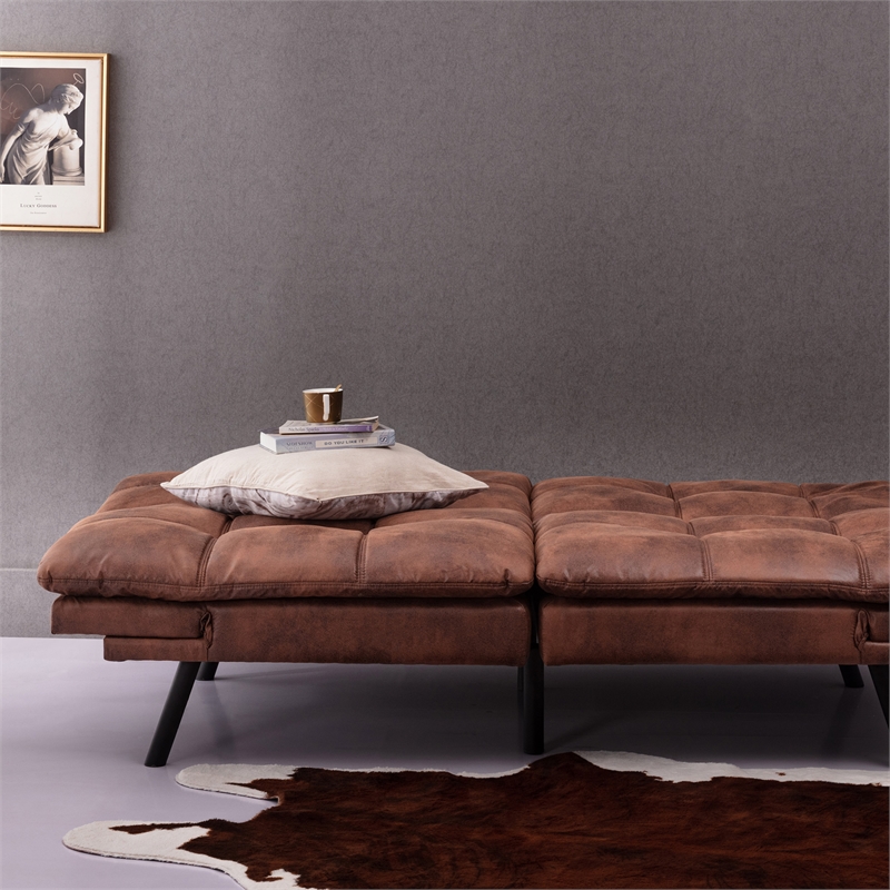 Afuera Living Brown Convertible Folding Sofa Bed with Memory Foam