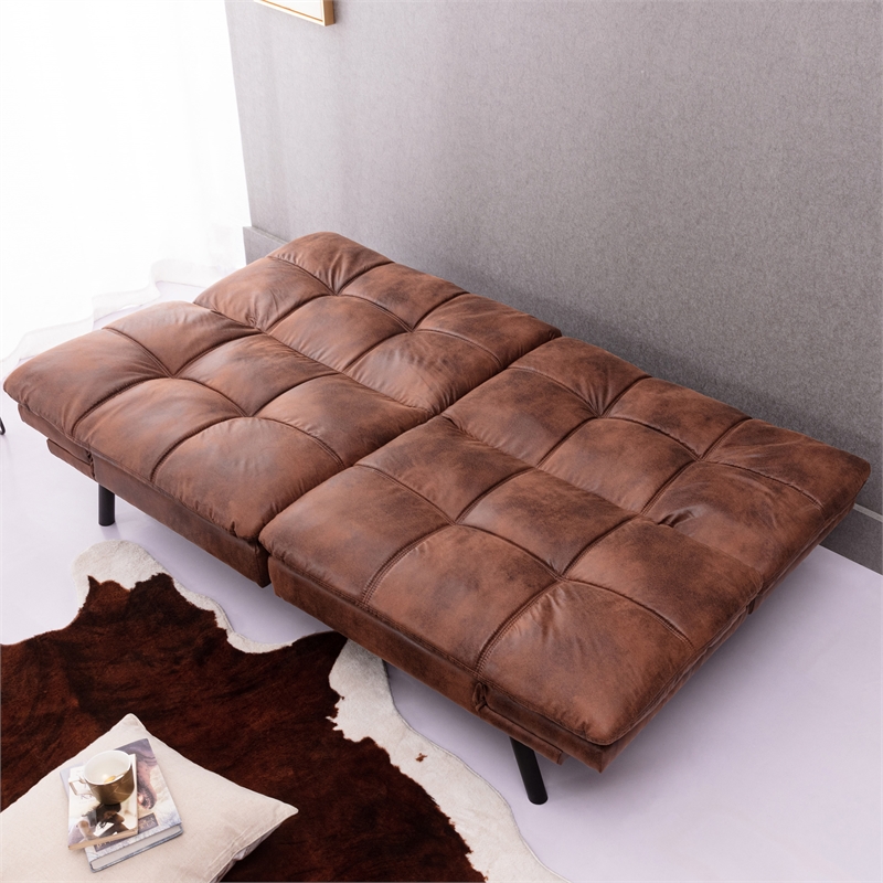 Afuera Living Brown Convertible Folding Sofa Bed with Memory Foam