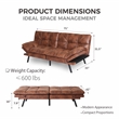 Afuera Living Brown Convertible Folding Sofa Bed with Memory Foam