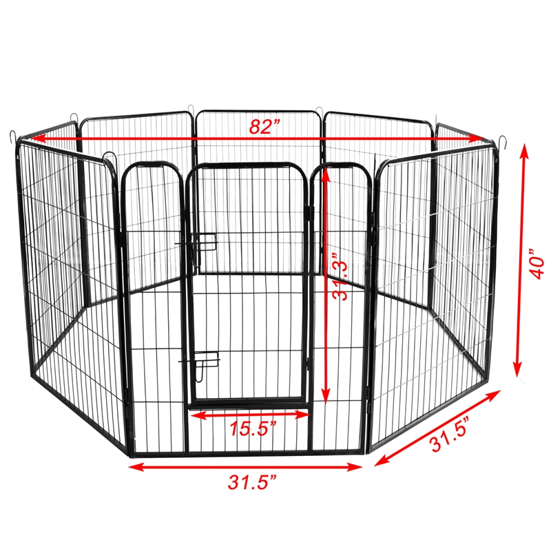 Afuera Living Contemporary 40-Inch 8-Panel Iron Pet Playpen with Gate