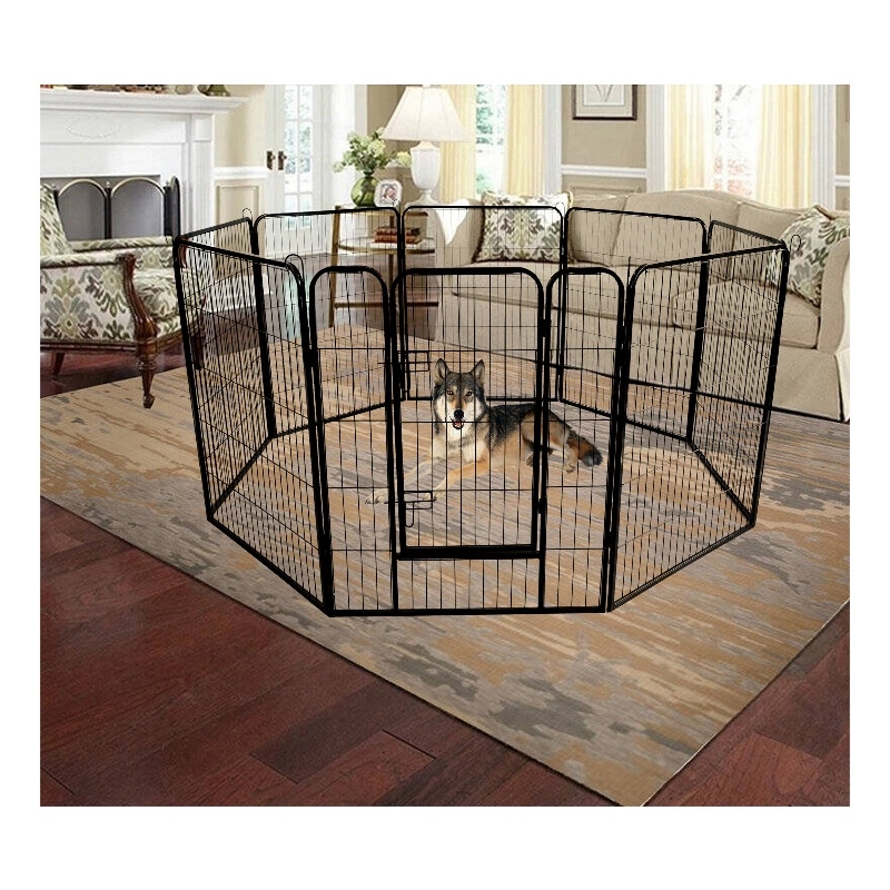 Afuera Living Contemporary 40-Inch 8-Panel Iron Pet Playpen with Gate