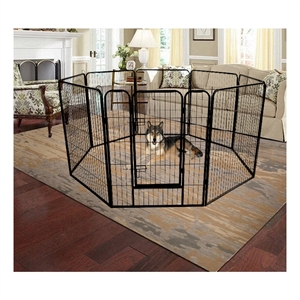 Afuera Living Contemporary 40-Inch 8-Panel Iron Pet Playpen with Gate