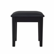 Afuera Living 18-Inch Black Vanity Stool with Flannel Cushion