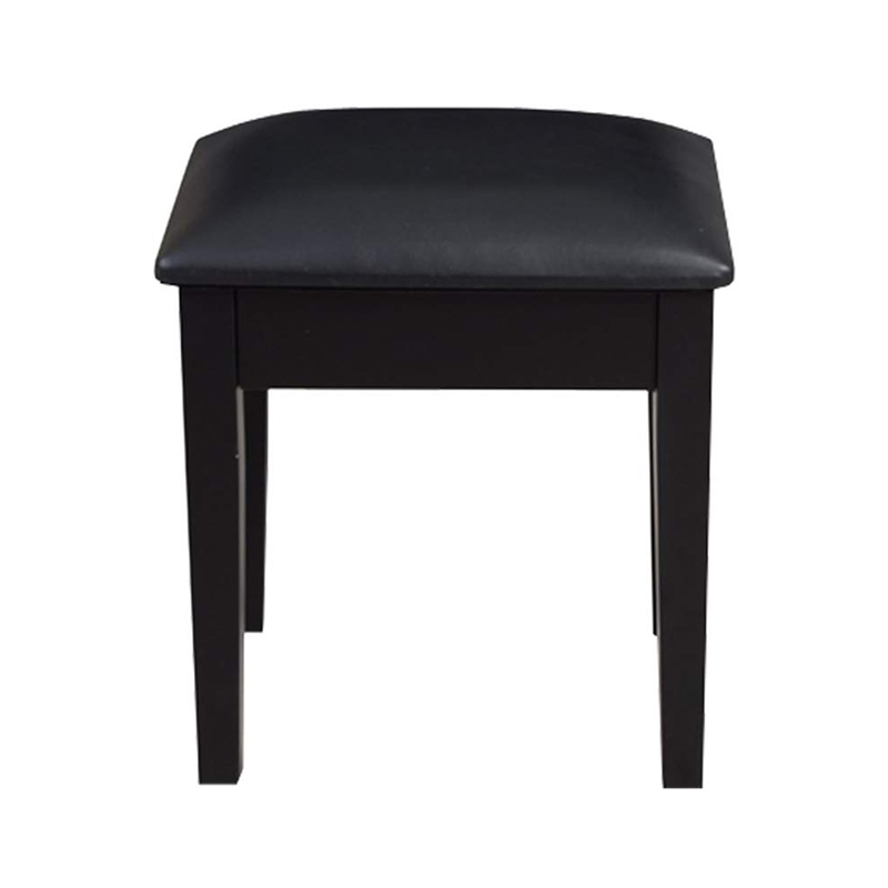 Afuera Living 18-Inch Black Vanity Stool with Flannel Cushion