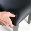 Afuera Living 18-Inch Black Vanity Stool with Flannel Cushion