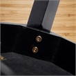 Afuera Living 18-Inch Black Vanity Stool with Flannel Cushion