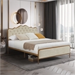 Afuera Living Queen Size Upholstered Platform Bed in Light Camel