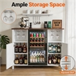 Afuera Living 53-Inch White Coffee Bar Cabinet with Mini Fridge Space