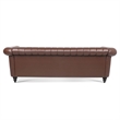 Afuera Living 84-Inch Rolled Arm Chesterfield Sofa in Dark Brown