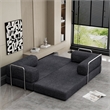 Afuera Living Dark Grey Chenille Floor Sofa Set - No Assembly Required