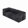 Afuera Living Dark Grey Chenille Floor Sofa Set - No Assembly Required