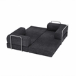 Afuera Living Dark Grey Chenille Floor Sofa Set - No Assembly Required