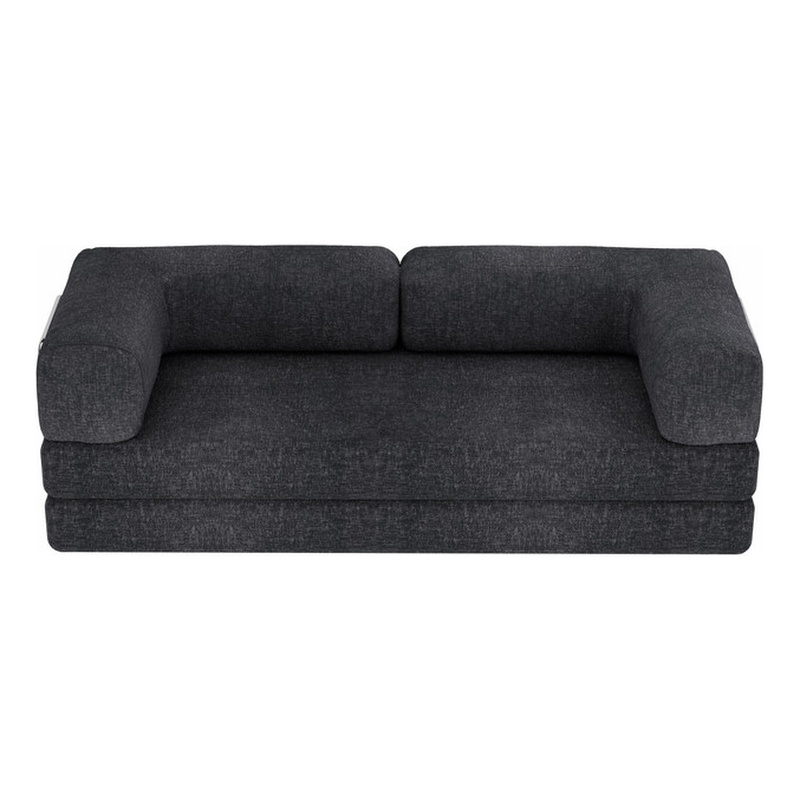 Afuera Living Dark Grey Chenille Floor Sofa Set - No Assembly Required