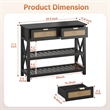 Afuera Living 39-Inch Black Entryway Table with Rattan Drawers