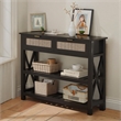 Afuera Living 39-Inch Black Entryway Table with Rattan Drawers