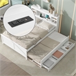 Afuera Living Full Platform Bed with Storage Headboard in White