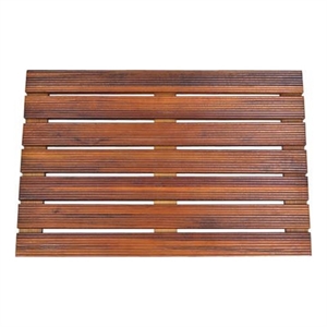 Afuera Living 21x14 Inch Natural Teak Wood Reversible Shower Mat