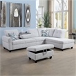 Afuera Living Gray White Flannel 3-Piece Living Room Sofa Set