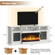 Afuera Living 65-Inch White TV Stand with 30-Inch Glass Fireplace