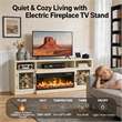 Afuera Living 65-Inch White TV Stand with 30-Inch Glass Fireplace