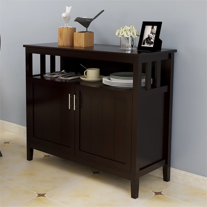 Afuera Living Brown Kitchen Sideboard and Buffet Server Cabinet