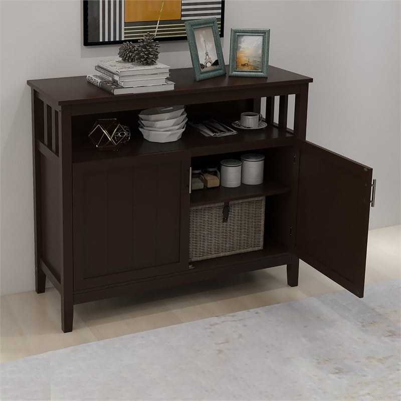 Afuera Living Brown Kitchen Sideboard and Buffet Server Cabinet