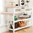 Afuera Living 47-Inch White Entryway Table with Rattan Drawers
