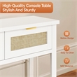 Afuera Living 47-Inch White Entryway Table with Rattan Drawers