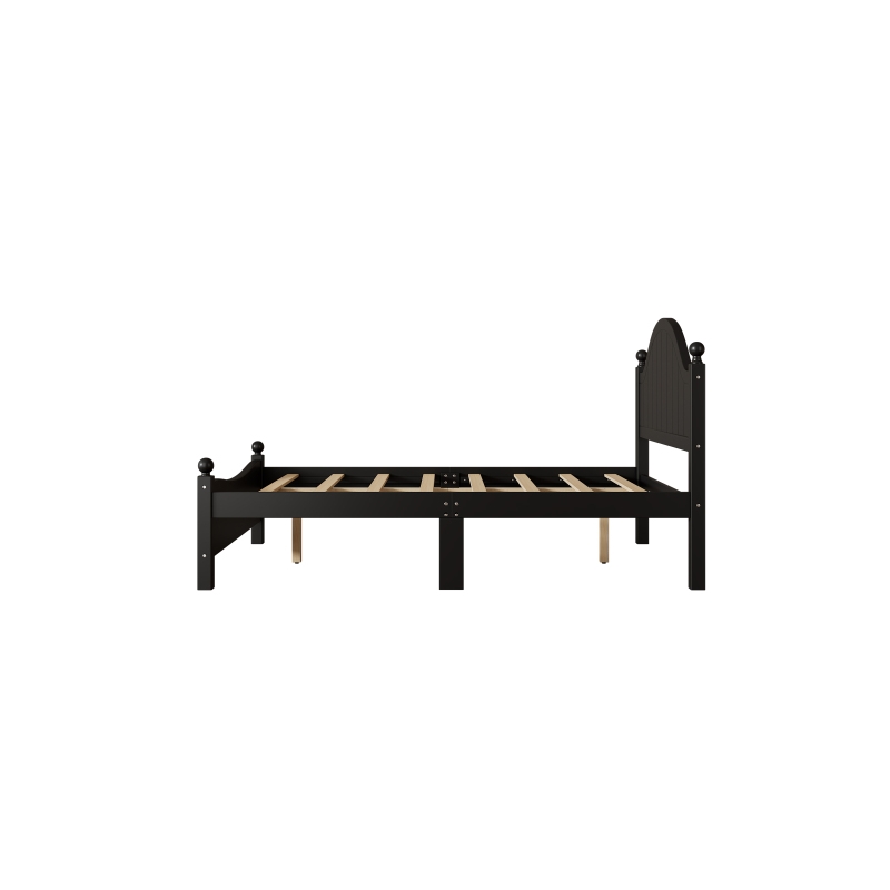 Afuera Living Contemporary Black Solid Wood Platform Queen Bed